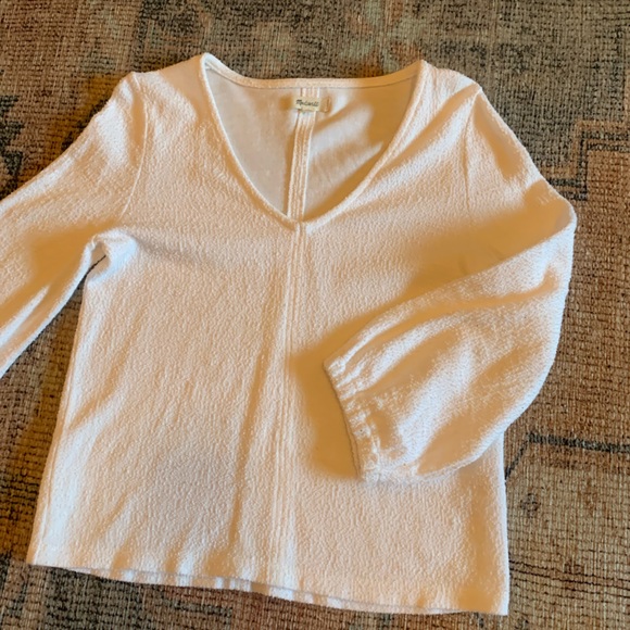 Madewell textured top. White. Size small - Picture 4 of 4